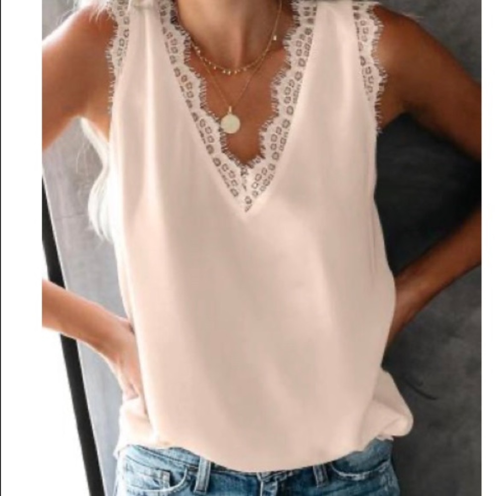 Top with lace trim